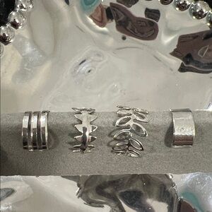 Elegant Silver Ear Cuffs Set